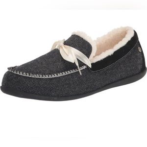 Spenco Women's Faux Furr Birch Slip On Black Slip Resistant Shoes Size 11 NWT